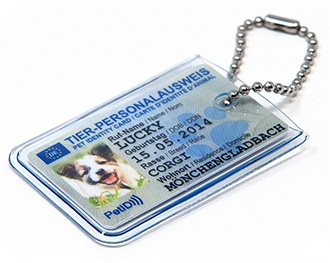 TierPerso Hundemarke - Eigener Ausweis für deinen Hund - EU-Design - Vorderseite
